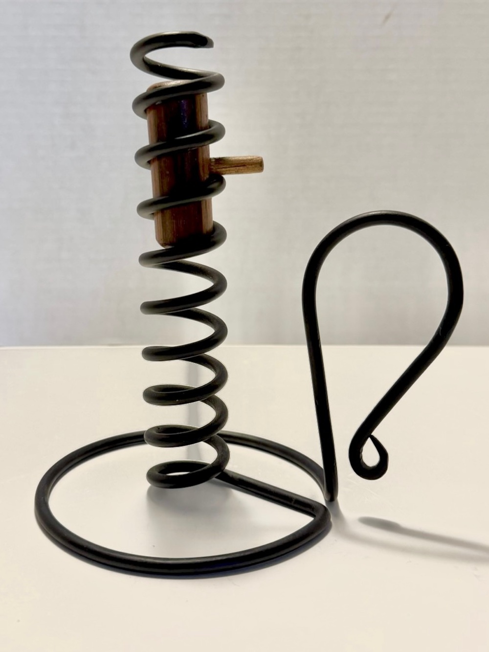 Black Metal Spiral Courting Candle Holder